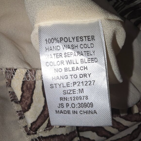 WOMENS WIDE LEG PANTS TIGER/ZEBRA STRIPES TAN AND BROWN SIZE MED - Picture 4 of 7